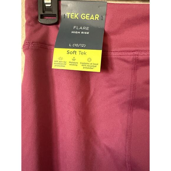 Tek Gear Elastic Dark Mauve High Rise Full Length Flare Leggings Size L 10/12 - Picture 4 of 4
